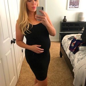 Motherhood maternity black dress and lace cover